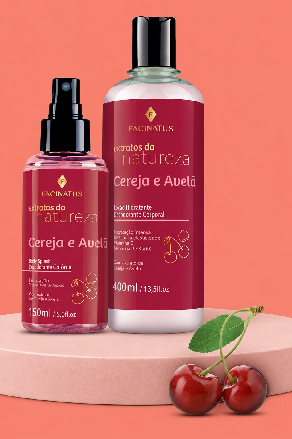 7155 Kit Cereja e Avelã (Hidratante Corporal e Body Splash)